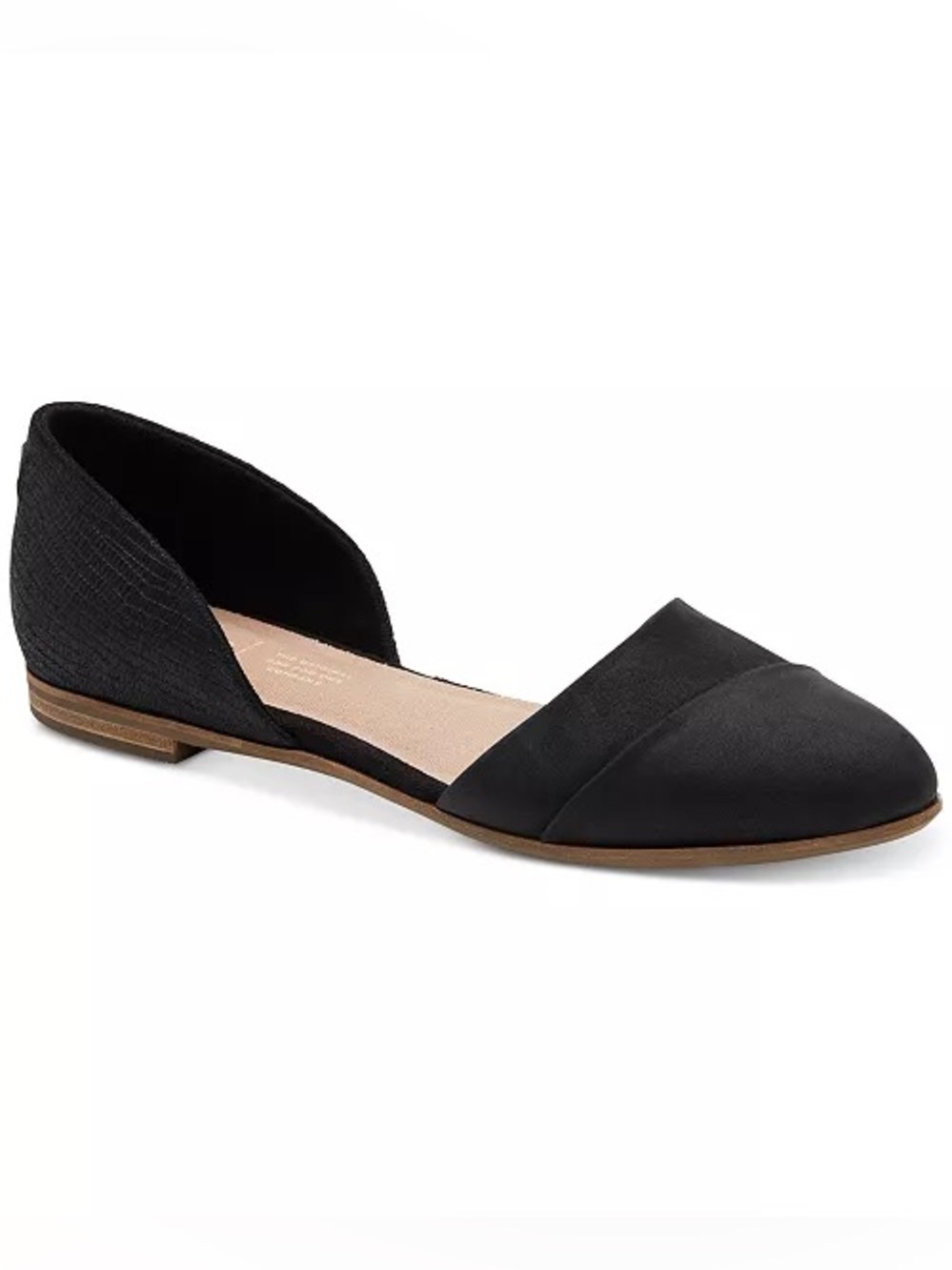 NEW! Toms Black Leather Suede Jutti D'Orsay Flats. 6.